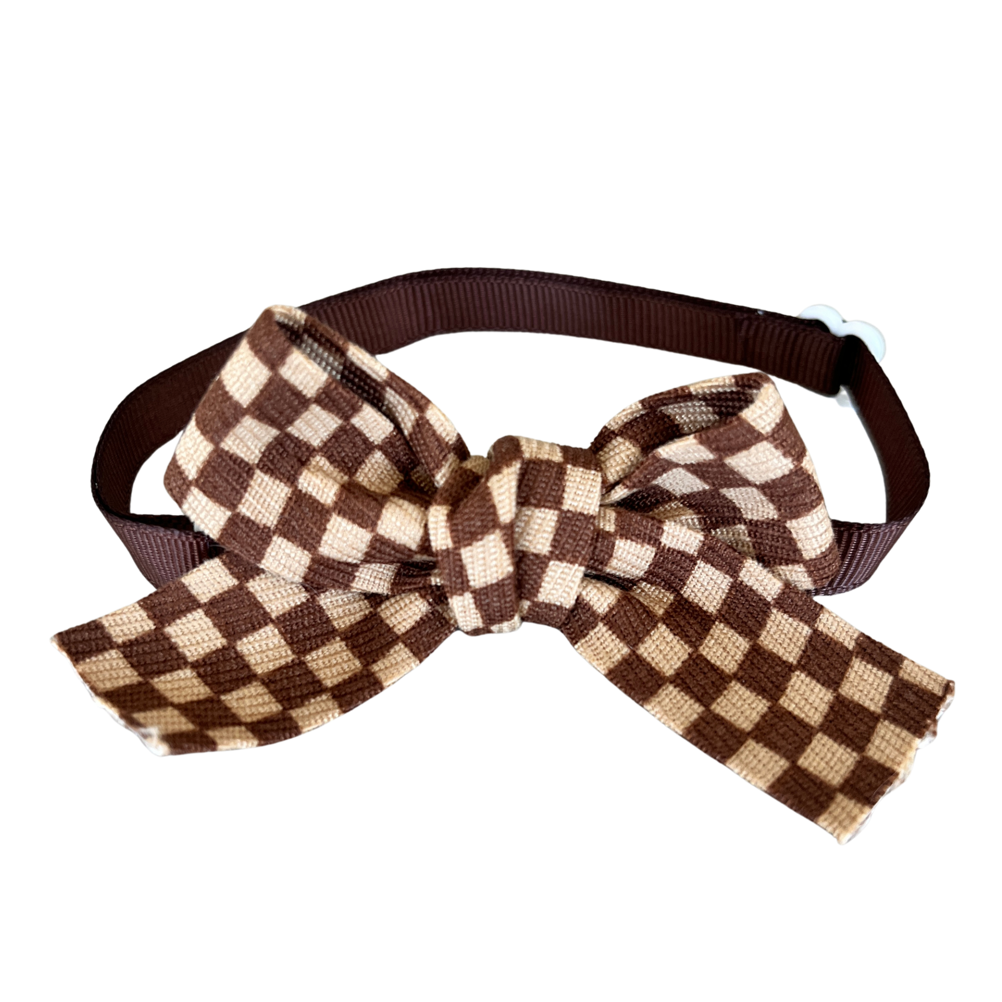 Clip Strikje Gingham Cacao