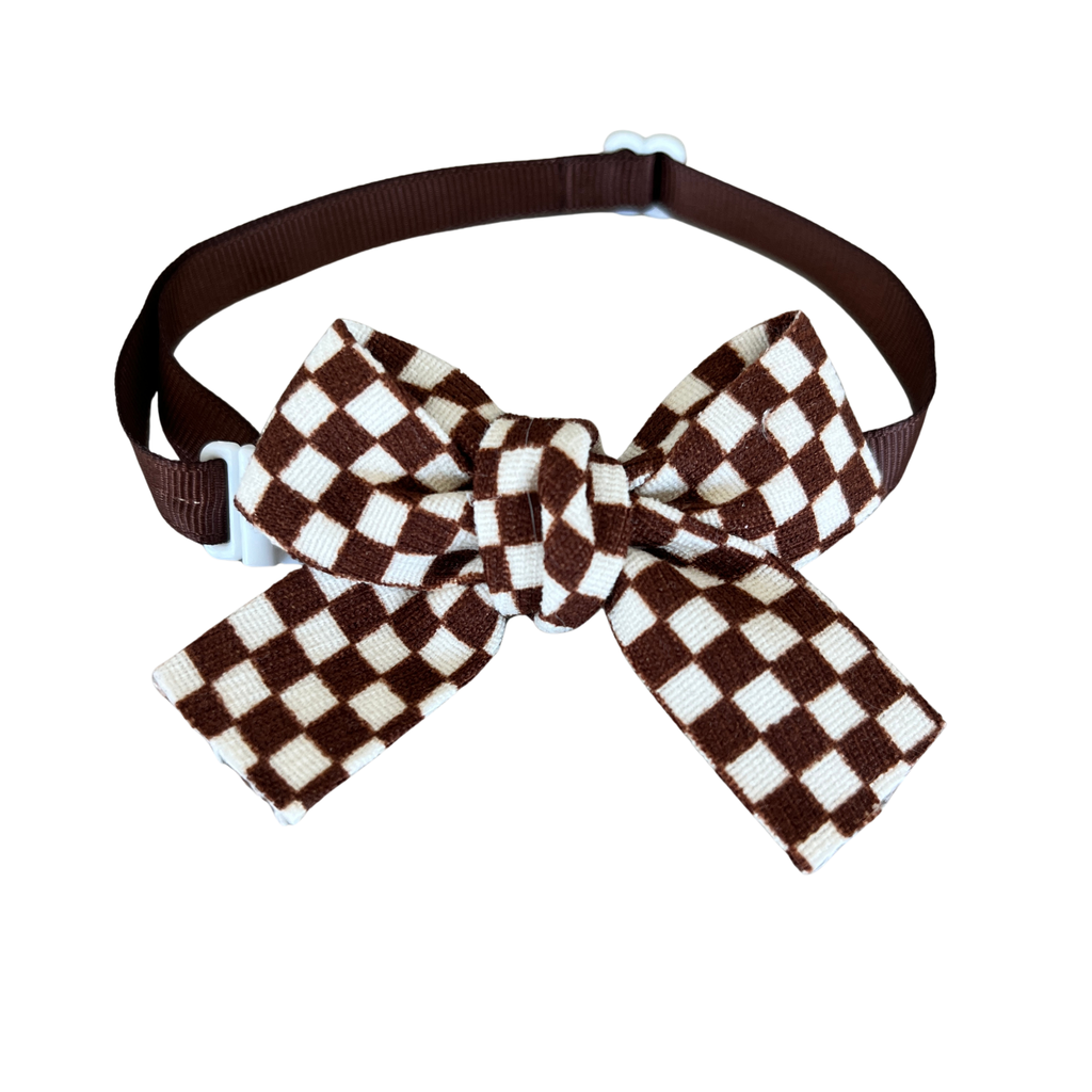 Clip Strikje Gingham Cacao